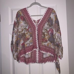 Free People pink paisley top